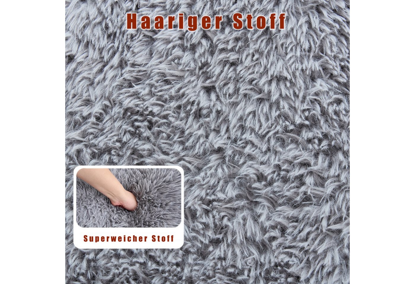 ANYSUN Sitzsack Relaxsessel Sofa Einzelsofa,faules Sofa,5-stufiges verstellbares, (Gaming-Stuhl auf Boden,Plüschstoff,Als Bodensofa), Wohnzimmer, geeignet für G – Bild 4 von 5