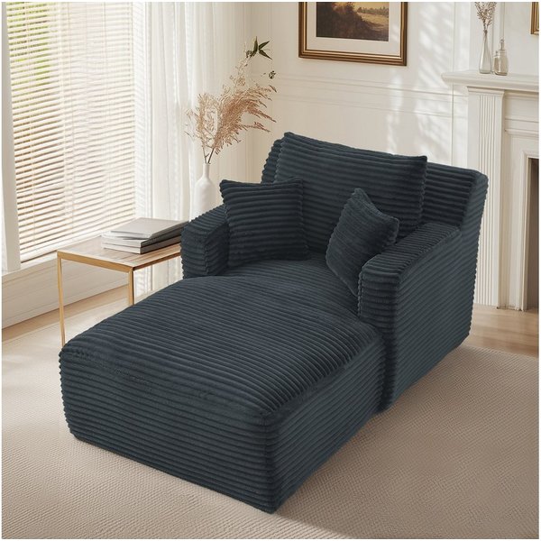 ANYSUN Sofa Cord-Schlafsofa mit 2 Kissen,Bequemes Einzelsitz-Bodensofa,Loungesofa, Relaxsessel Cord,Sessel,Loungesessel Cord,Lesesessel bequem, fur Wohnzimmer, 