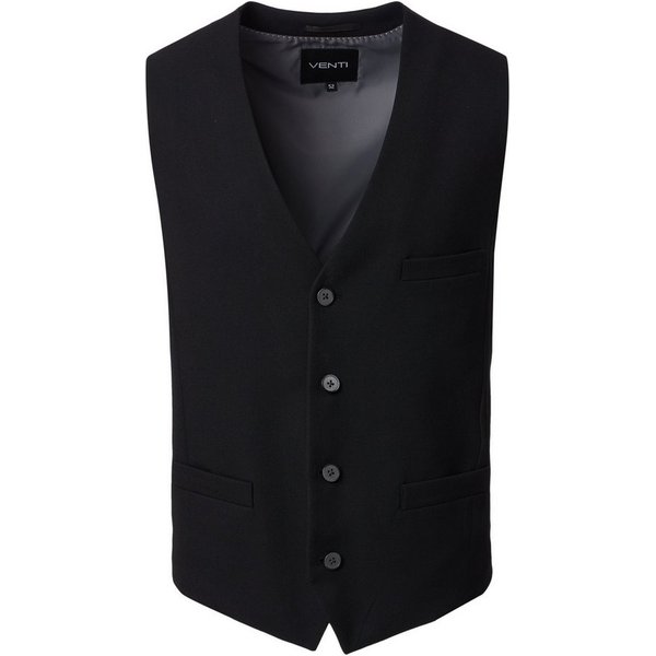 VENTI Anzugweste VENTI Herren Anzugweste FORMAL V-Neck Polyestermix Schwarz
