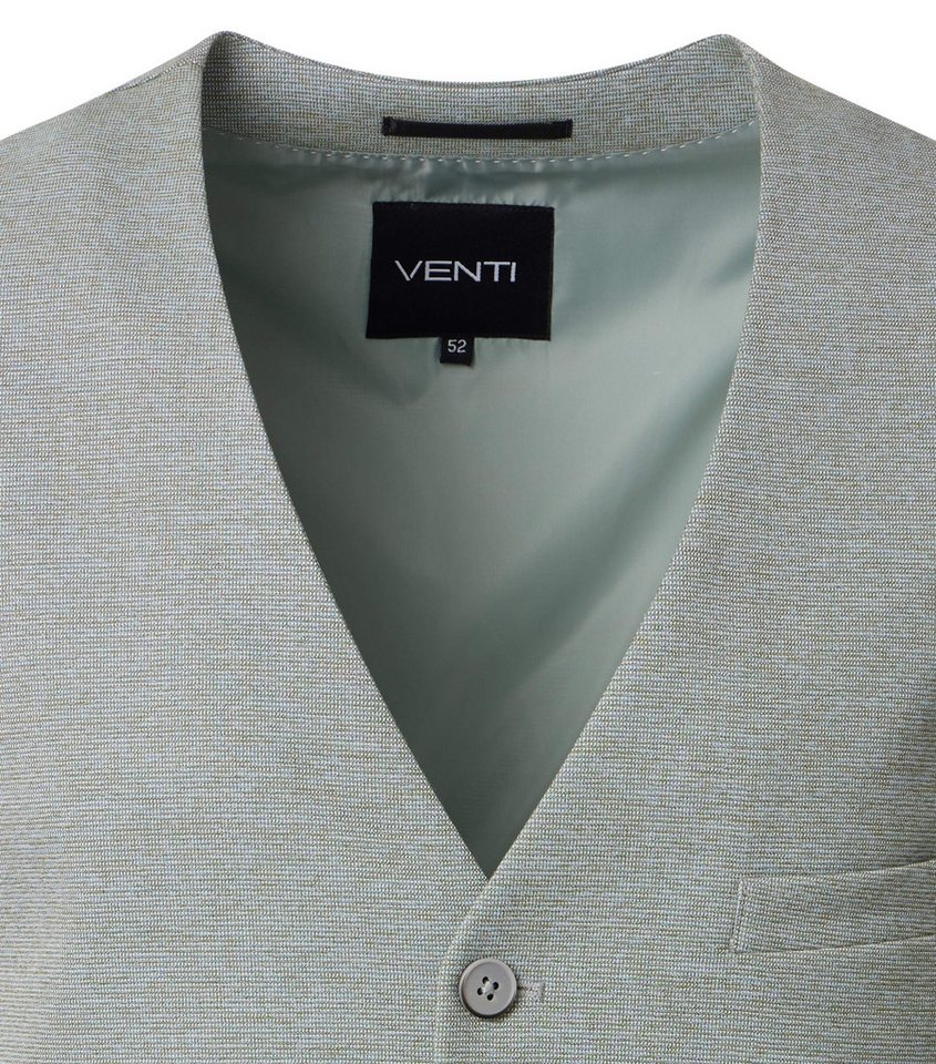 VENTI Anzugweste VENTI Herren Anzugweste FORMAL V-Neck Polyestermix Hellgrün – Bild 3 von 4