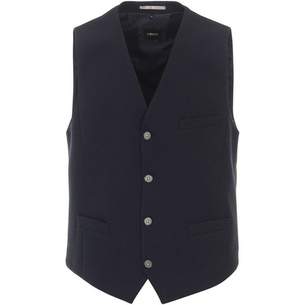 VENTI Anzugweste VENTI Herren Anzugweste V-Ausschnitt Regular-Fit Blau