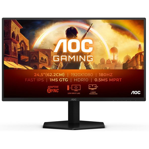 AOC 25G42E Gaming-Monitor (62,2 cm/25 ", 1920 x 1080 px, Full HD, 0,5 ms Reaktionszeit, 180 Hz, Fast-IPS, Neigung)