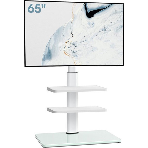 AOKCOS TV-Ständer mit 2 Ablagen, ±30° schwenkbar, höhenverstellbar, 32-70 Zoll, (bis 70 Zoll, -2° - 10° neigbar)
