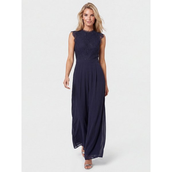 Apart Jumpsuit mit Spitzentop und weitem Bein
