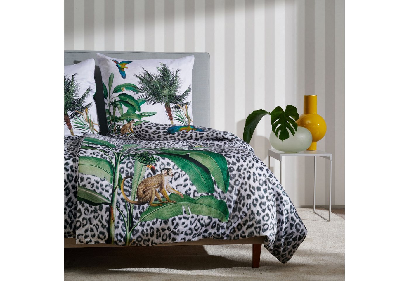 APELT Bettwäsche Jungle, Satin (Bio-Baumwolle), Regenwaldmotiv – Bild 2 von 5