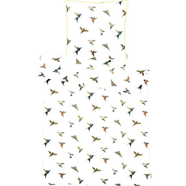 APELT Bettwäsche Kolibri, Mako-Satin, 2 teilig, stylische bunte Vögel