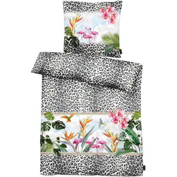 APELT Bettwäsche Paradise, Satin (Bio-Baumwolle), 2 teilig, Bettwäsche-Set mit Reißverschluss, Baumwoll-Satin, Digitaldruck