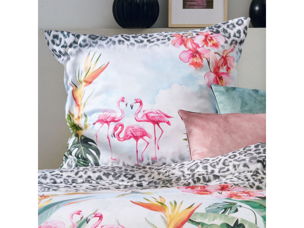 APELT Bettwäsche Paradise, Satin (Bio-Baumwolle), 2 teilig, Bettwäsche-Set mit Reißverschluss, Baumwoll-Satin, Digitaldruck – Bild 2 von 5