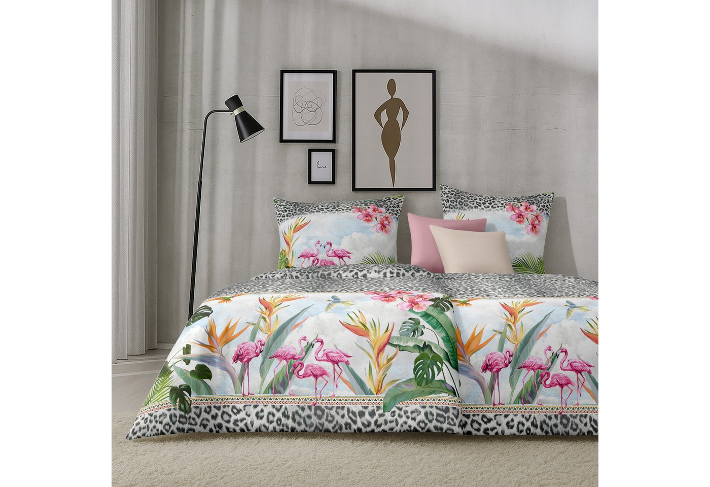 APELT Bettwäsche Paradise, Satin (Bio-Baumwolle), 2 teilig, Bettwäsche-Set mit Reißverschluss, Baumwoll-Satin, Digitaldruck – Bild 4 von 5