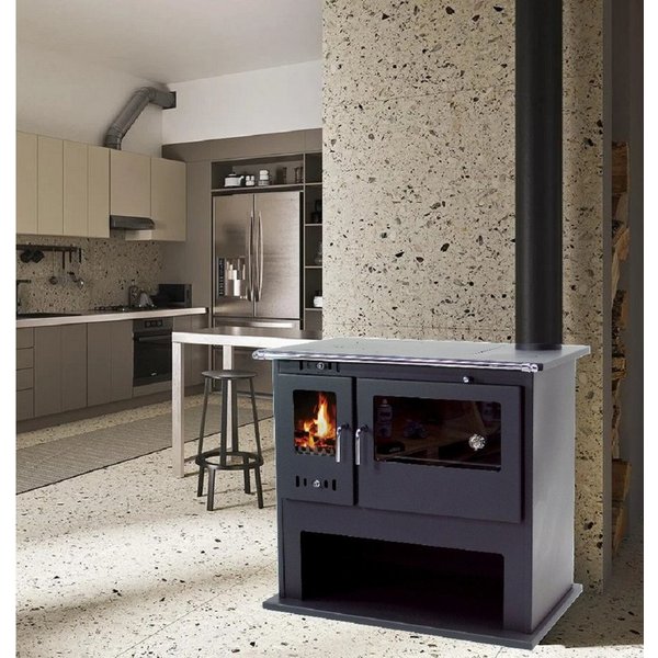 Apex Kaminofen Holzherd 9,1kW Küchenofen mit Herdplatte Backfach EEK A 56309, (1-tlg)