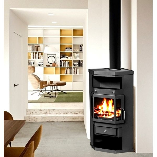Apex Kaminofen Panorama Kaminofen 10,3kW Holzofen 3 Scheiben 3 seitig Heizofen 56320, (1-tlg)