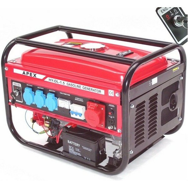 Apex Stromerzeuger Elektro-Start Benzin Stromerzeuger 9500E Generator 230V 400V Aggregat, (1-tlg)