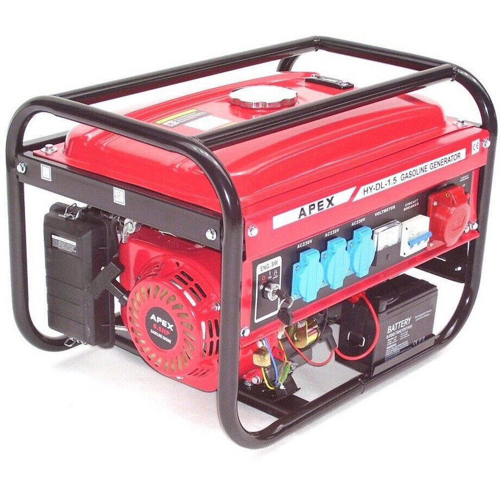 Apex Stromerzeuger Elektro-Start Benzin Stromerzeuger 9500E Generator 230V 400V Aggregat, (1-tlg) – Bild 2 von 5