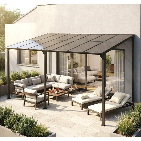 Apex Terrassendach Terrassenüberdachung Alu Dach Terrassendach 3x4,5m Stegplatten 56860, (1-St)