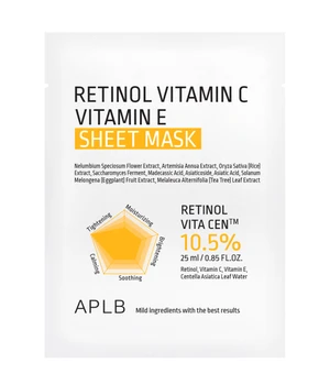 APLB Retinol Vitamin C Vitamin E Sheet Mask Gesichtsmaske · 1 Stk