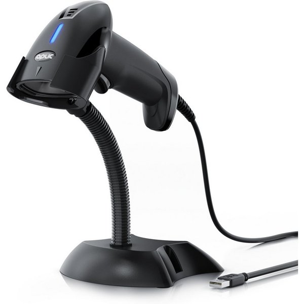 Aplic 1D 2D Barcode-Scanner kabelgebunden USB, manuell/auto, Standhalterung Handscanner, (USB, 1D/2D, hochauflösend, Plug&Play, Terminator wählbar, 15 % Lesekon