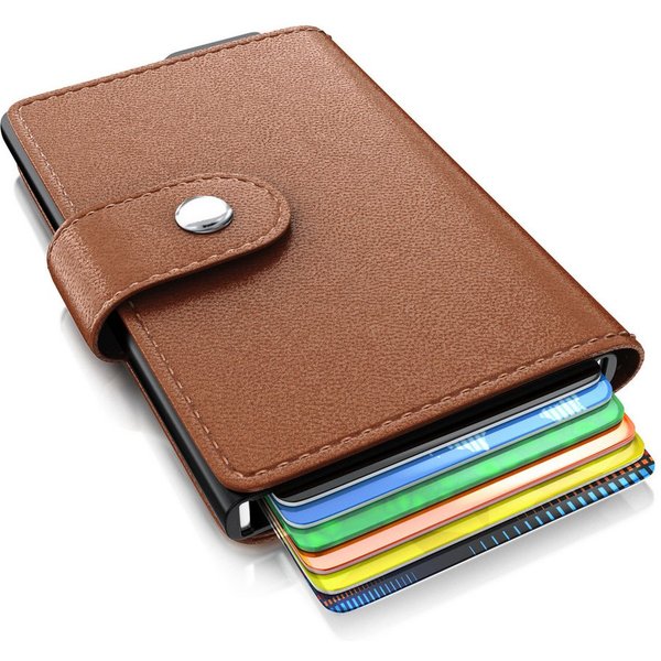 Aplic Kartenetui RFID Kartenetui aus Kunstleder (1-tlg), NFC / RFID Blocker Karten Portemonnaie, Abschirmung für max. 6 Karten
