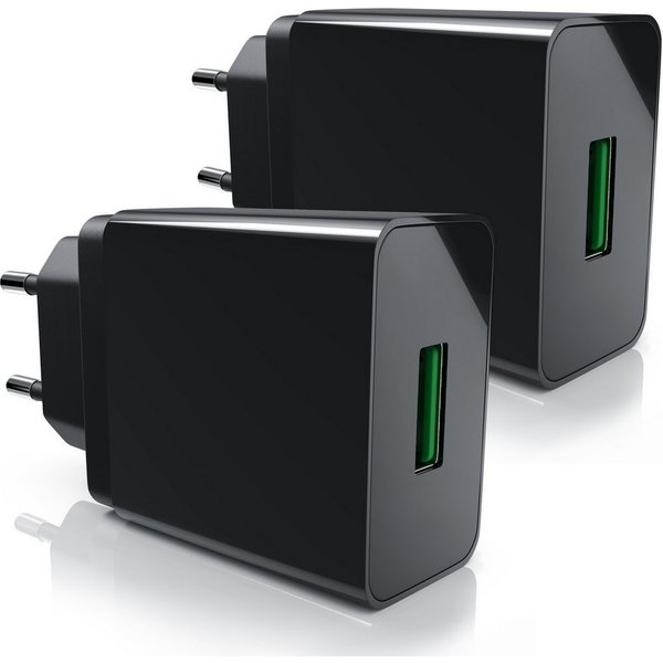 Aplic mit Schnellladefunktion, 18W Quick Charge 3.0, Ladeadapter, Netzteil USB-Ladegerät (3000 mA, 2-tlg., Quick Charge 3.0 USB-Ladegerät 1x USB A QC 3.0 Port /