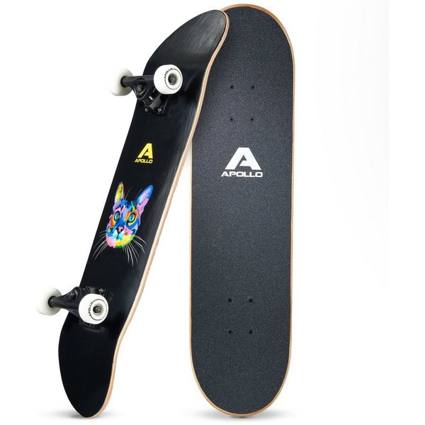 Apollo Skateboard Skateboard Kinder und Erwachsene Wood Board, Kinder Skateboard ab 6 Jahre