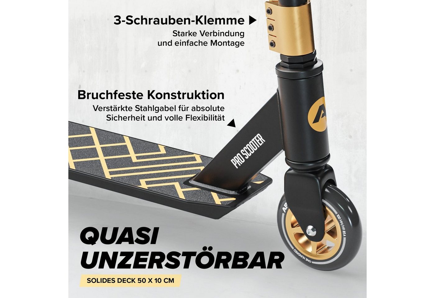 Apollo Stuntscooter Kinder Freestyle Kickscooter Genius Pro, Kinderroller Trick Roller Kinder und Erwachsene – Bild 4 von 5