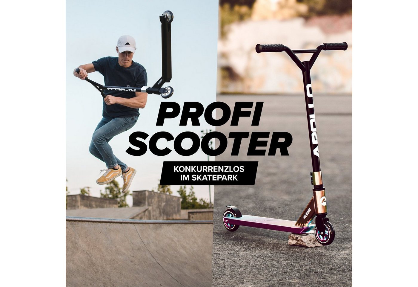 Apollo Stuntscooter Kinder Freestyle Kickscooter Genius Pro, Kinderroller Trick Roller Kinder und Erwachsene – Bild 2 von 5