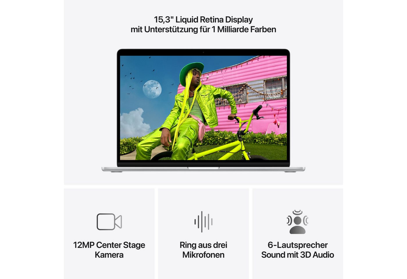 Apple 15-inch MacBook Air Notebook (38,91 cm/15,3 Zoll, Apple M5, 10-Core GPU, 16 GB, 512 GB SSD) – Bild 5 von 5