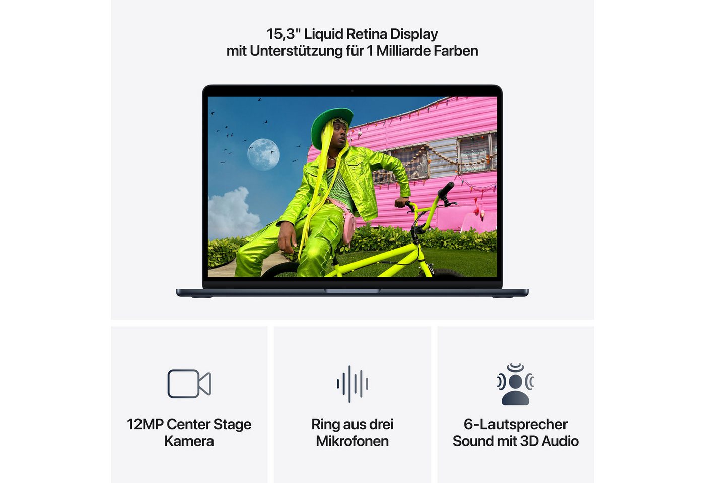 Apple 15-inch MacBook Air Notebook (38,91 cm/15,3 Zoll, Apple M5, 10-Core GPU, 16 GB, 512 GB SSD) – Bild 5 von 5