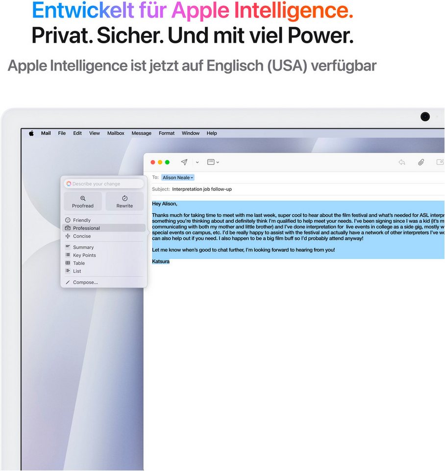 Apple iMac M4 24" iMac (24 Zoll, Apple Apple M4 M4, 10‑Core GPU, 24 GB RAM, 512 GB SSD, Luftkühlung) – Bild 5 von 5