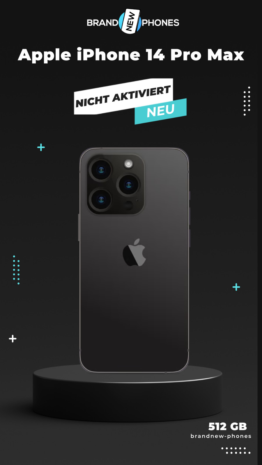 Apple iPhone 14 Pro Max 512GB - MQAF3ZD/A - Space Black - Nicht aktiviert