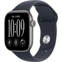 Aluminium space grau mit Sportarmband M/L navyblau