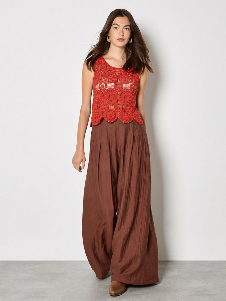 Apricot Crop-Top Crop-Top mit Häkeldetails – Bild 2 von 5