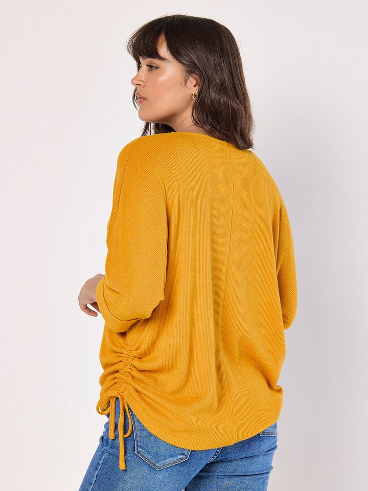 Apricot Fledermauspullover Strickpullover (1-tlg) mit seitlicher Raffung – Bild 3 von 4