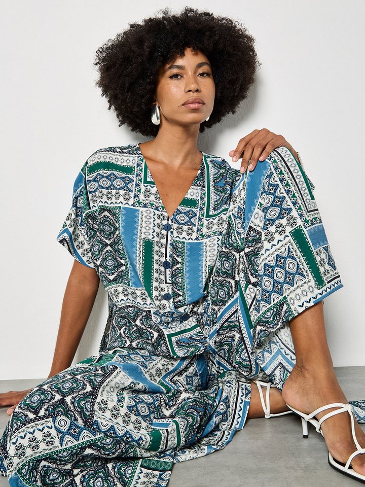 Apricot Klassische Bluse Folk-Patchwork-Bluse mit Muster – Bild 4 von 5