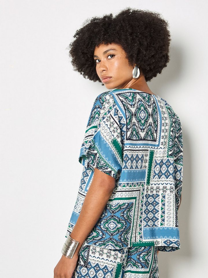 Apricot Klassische Bluse Folk-Patchwork-Bluse mit Muster – Bild 5 von 5