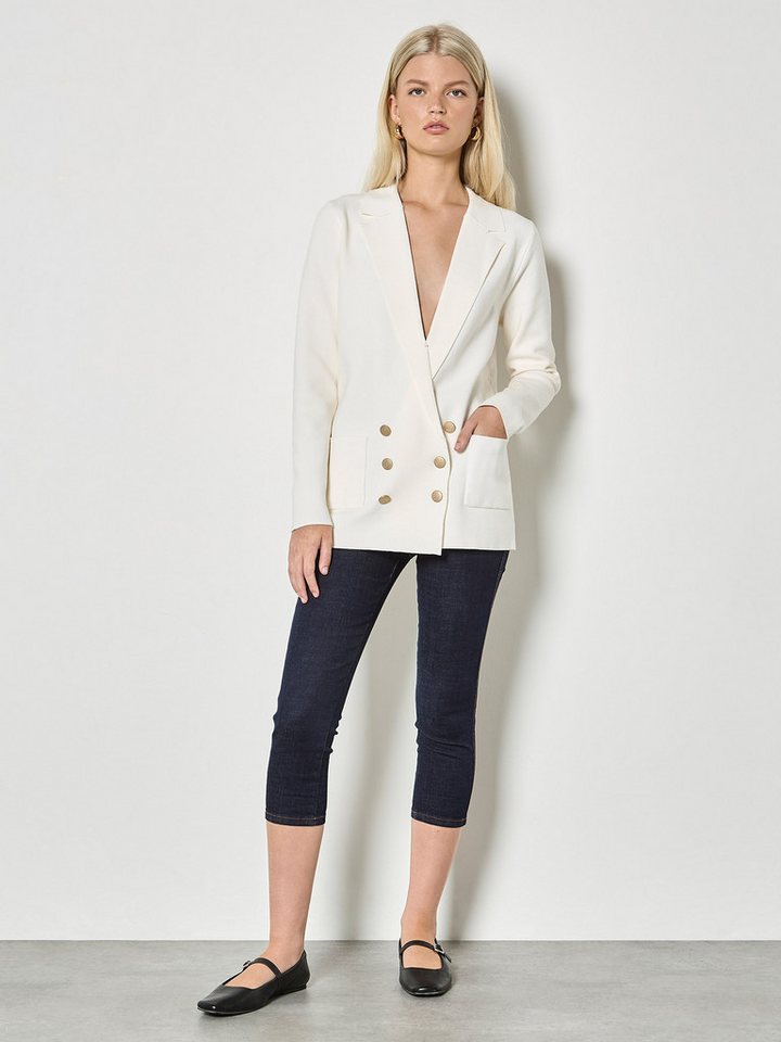 Apricot Longblazer Blazer aus Rippstrick Einfarbig – Bild 2 von 5
