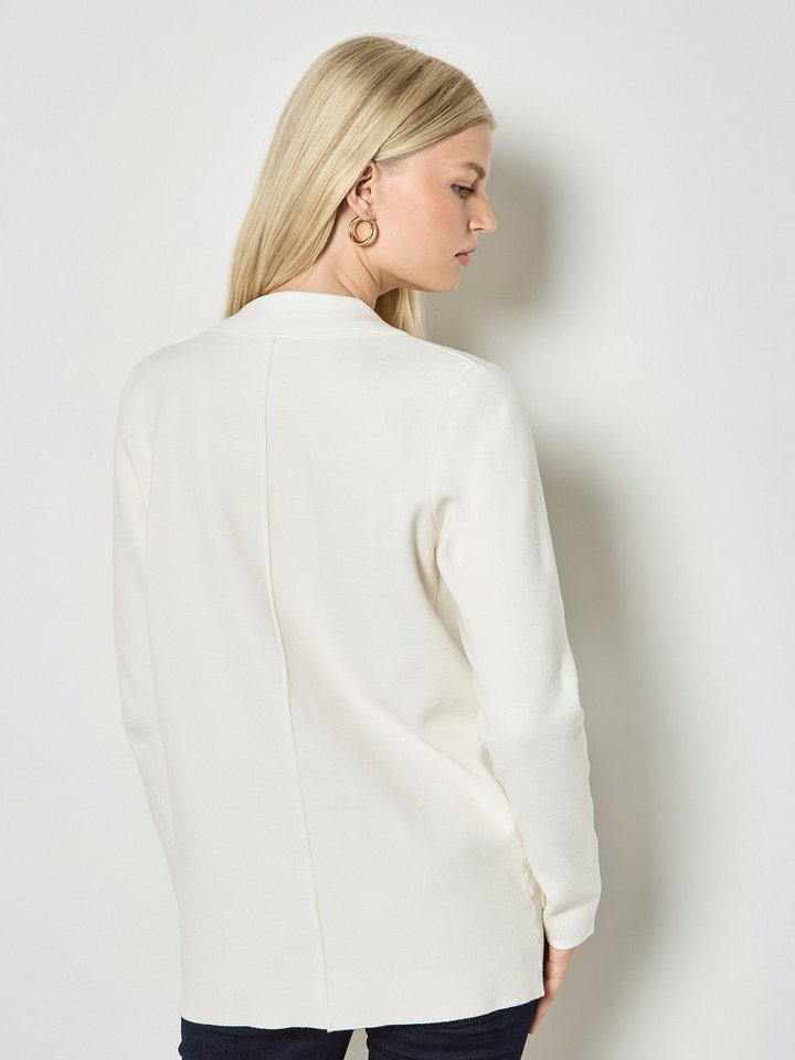 Apricot Longblazer Blazer aus Rippstrick Einfarbig – Bild 4 von 5
