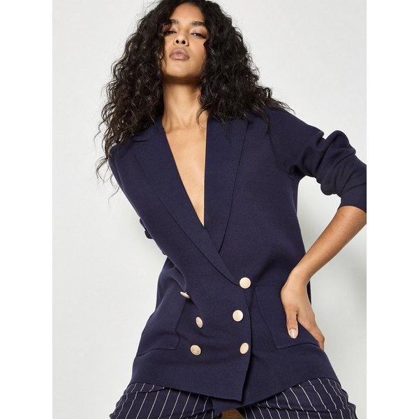Apricot Longblazer Blazer aus Rippstrick Einfarbig