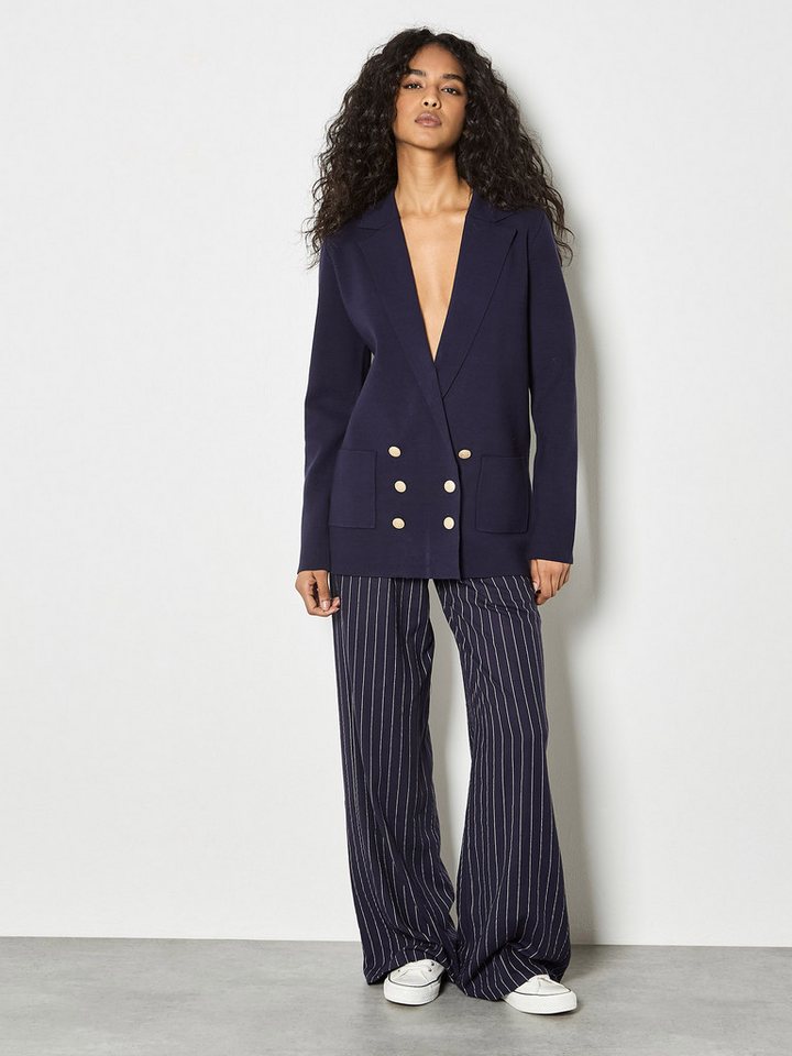 Apricot Longblazer Blazer aus Rippstrick Einfarbig – Bild 4 von 5