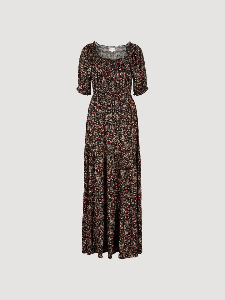 Apricot Maxikleid Geblümtes Paisley-Maxikleid mit elastischen Details – Bild 5 von 5