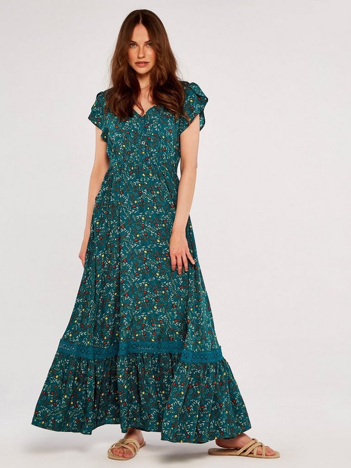 Apricot Maxikleid Maxikleid mit bestickter Bordüre – Bild 3 von 4