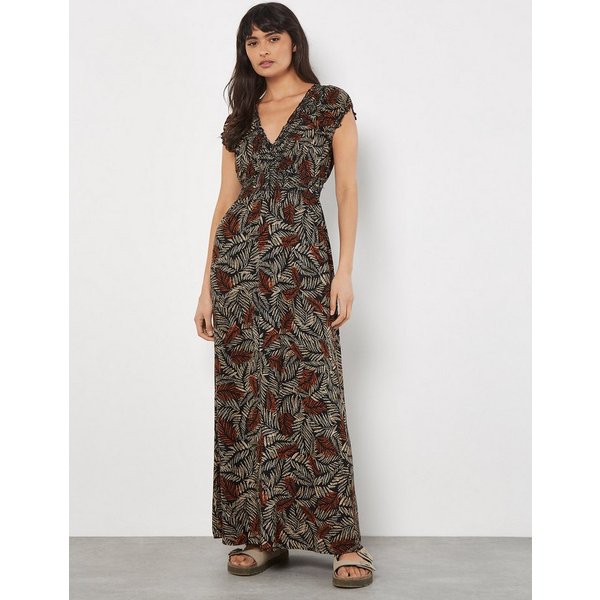 Apricot Maxikleid Maxikleid mit Smokdetails