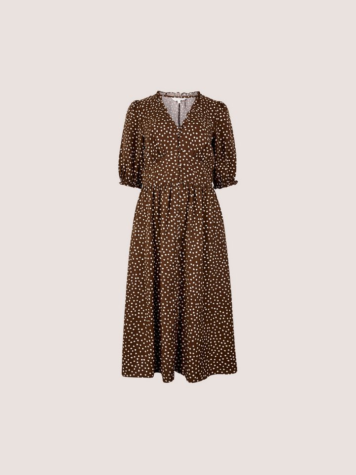Apricot Midikleid Polka-Dot Rüschenkleid Gemustert – Bild 5 von 5