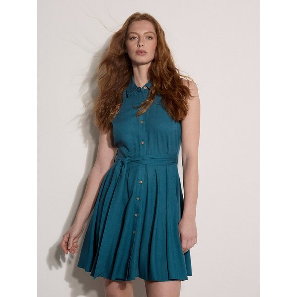 Apricot Minikleid Minikleid aus Leinenmischung