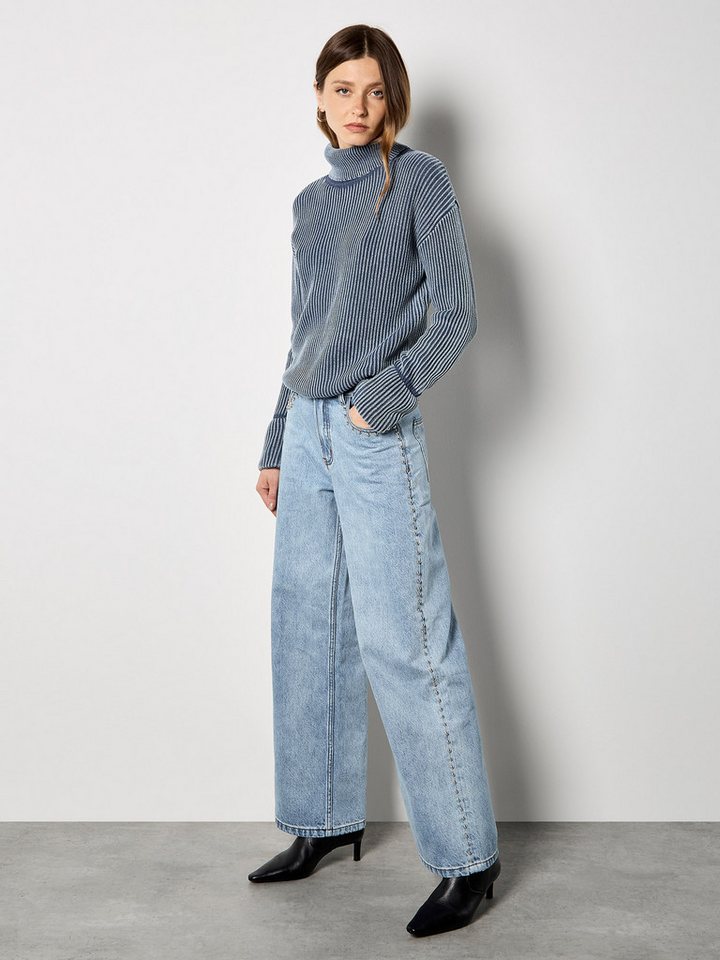 Apricot Rollkragenpullover Rollkragenpullover mit Rippstrick und Stonewashed-Effekt – Bild 2 von 5