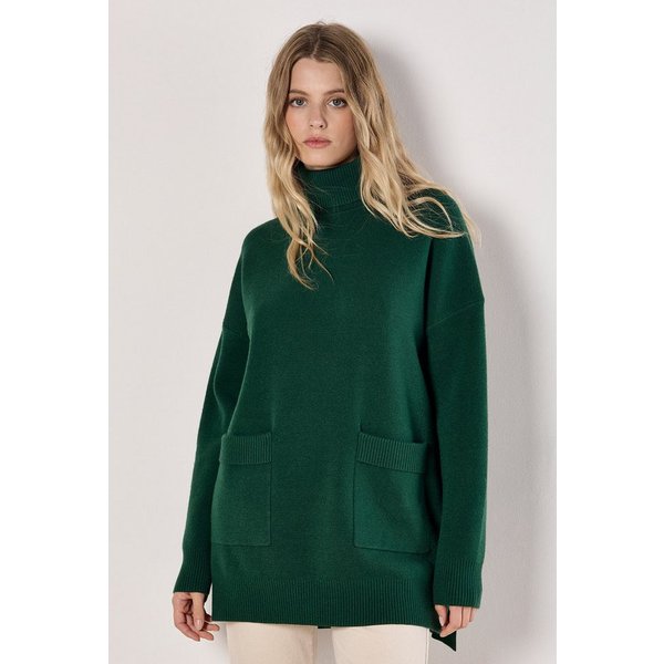 Apricot Rollkragenpullover Oversized Pullover mit Taschen