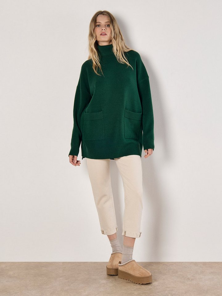 Apricot Rollkragenpullover Oversized Pullover mit Taschen – Bild 4 von 5