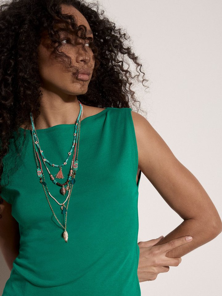 Apricot Shirttop Crop-Top mit feinem Rippstrick – Bild 3 von 4