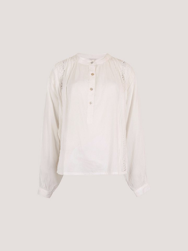 Apricot Spitzenbluse Spitzeneinsatzbluse mit Stehkragen – Bild 5 von 5