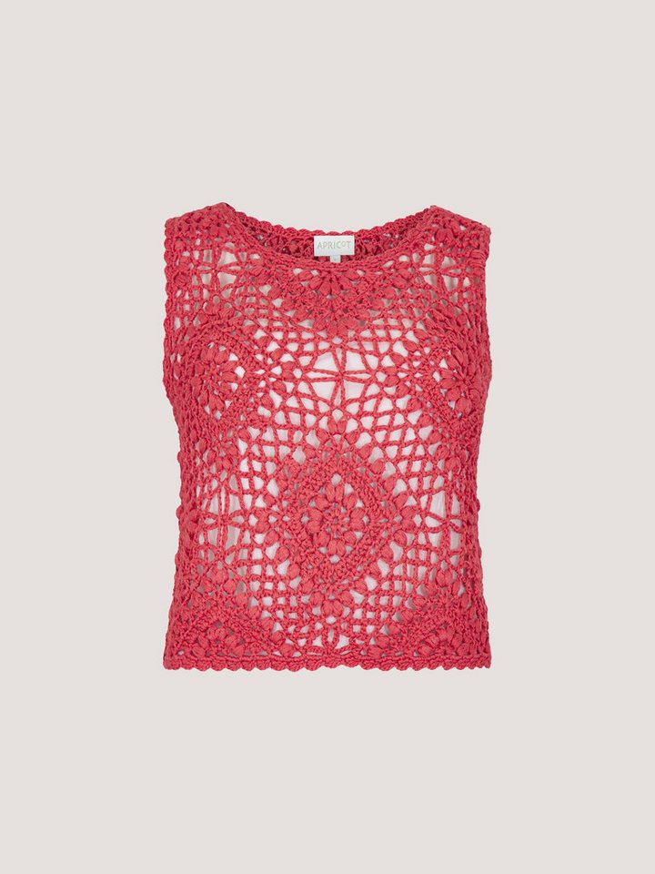 Apricot Spitzentop Diamant-Crop-Top mit Häkeldetails – Bild 5 von 5