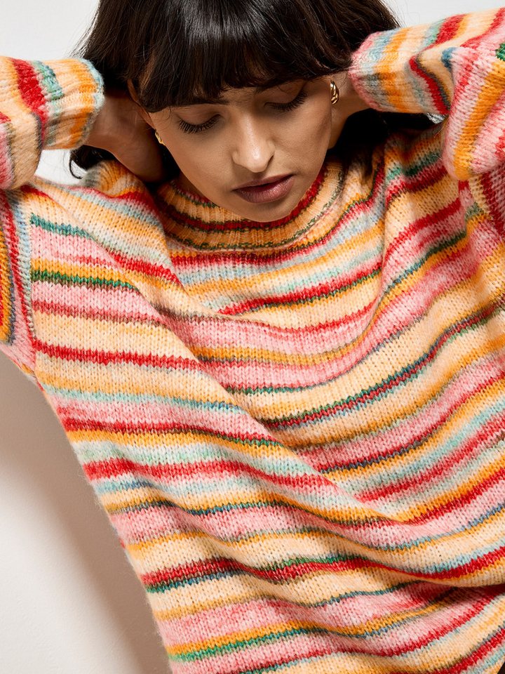 Apricot Streifenpullover Rundhalspullover mit bunten Streifen – Bild 2 von 5